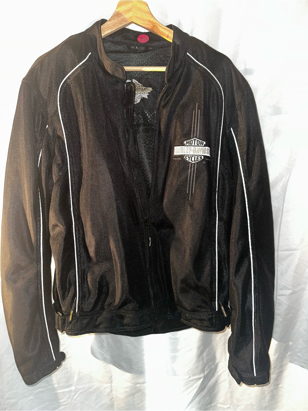 No.22 Harley-Davidson Men's Mesh Riding Jacket Black Size Large - Picture 3 of 5